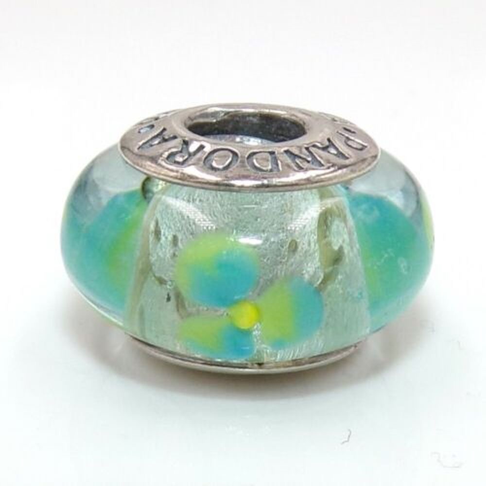 Pandora Retired Murano Glass Water Lily Charm